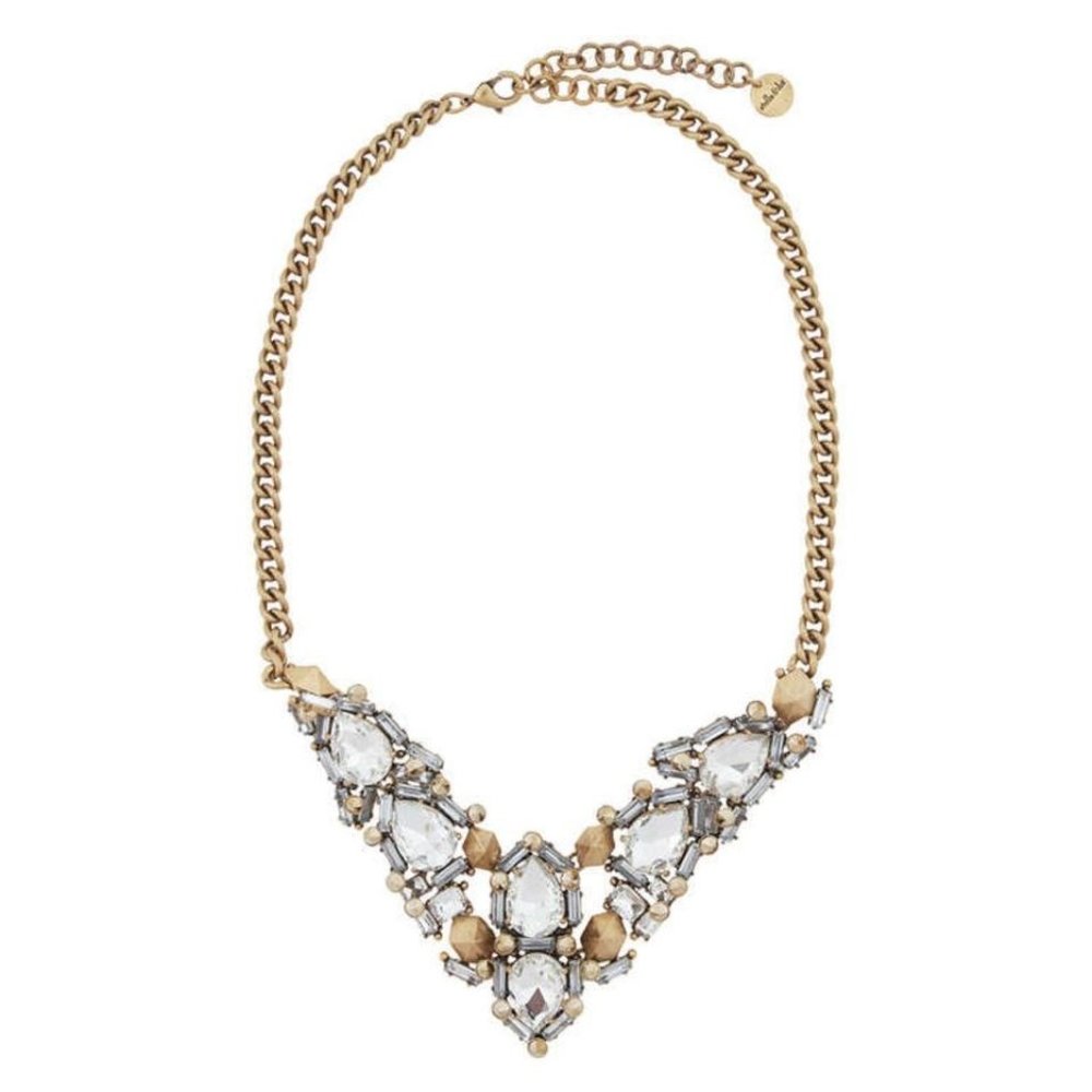 Stella and Dot Zora Gold/Silver/Crystal necklace